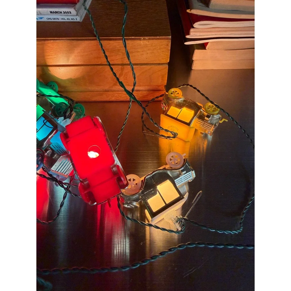 Vintage Antique Car Trolley Christmas String Lights Multi Color Holiday Decor‎